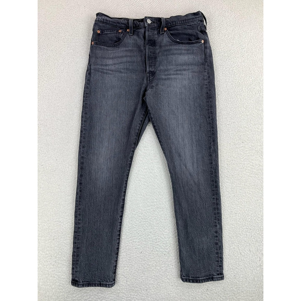Levis 501 S Skinny Jeans Mens 30x28 Gray Slim Stretch Denim Charcoal Wash